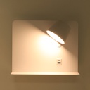 Aplique de Pared Orientable 6W con Carga USB y Type C, 2700K-6000K, Chips Osram, Driver KGP "SION"