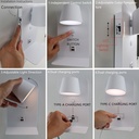 Aplique LED Orientable "BERNA" 6W con Interruptor y Carga USB y Type C, 3000K-4000K-6000K, Chips Osram, Driver KGP