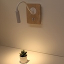 Aplique de Pared con Foco de Lectura Flexible 3W y Puerto USB y Type C e Interruptor con Chips CREE "MULÁN"