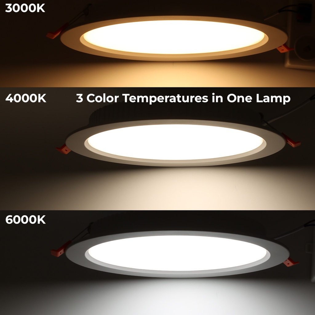 Downlight LED Circular Empotrable - Corte: Ø 190mm - 25W- Alta Efeciencia 115lm/w-IP20 CCT color seleccionable de 3000K-4000K-6000K