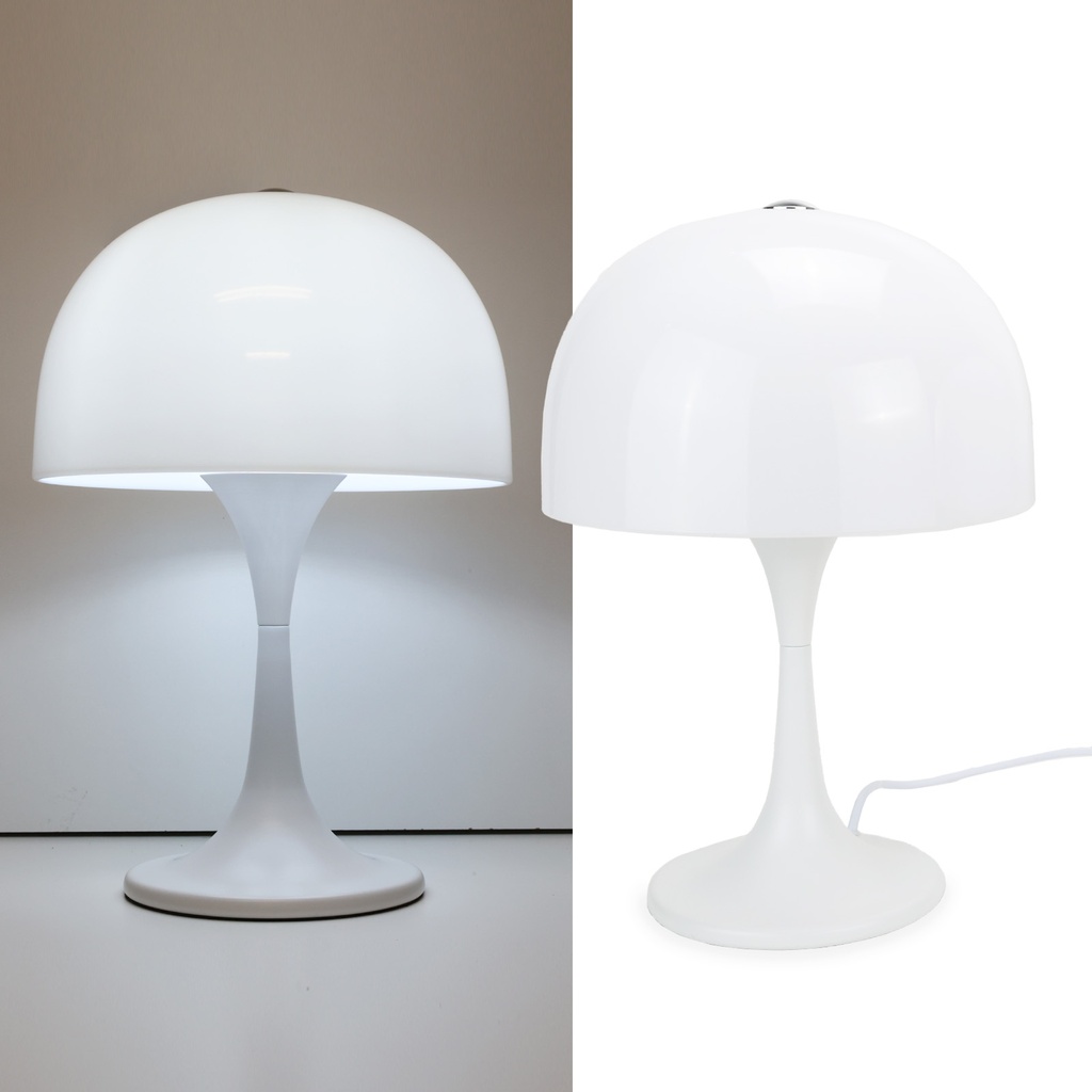Lámpara de Mesa Moderna con 3 Luces, Pantalla de Vidrio Blanco y Base Metálica, Ideal para Dormitorio, Sala y Oficina "MEDUSA" G9*3