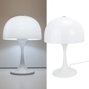 Lámpara de Mesa Moderna con 3 Luces, Pantalla de Vidrio Blanco y Base Metálica, Ideal para Dormitorio, Sala y Oficina "MEDUSA" G9*3