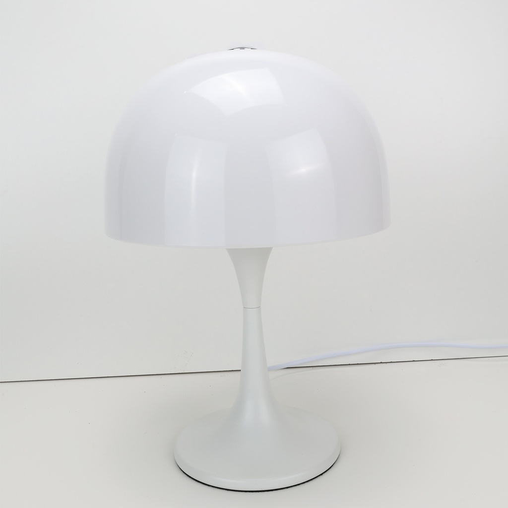 Lámpara de Mesa Moderna con 3 Luces, Pantalla de Vidrio Blanco y Base Metálica, Ideal para Dormitorio, Sala y Oficina "MEDUSA" G9*3