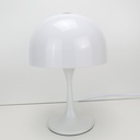 Lámpara de Mesa Moderna con 3 Luces, Pantalla de Vidrio Blanco y Base Metálica, Ideal para Dormitorio, Sala y Oficina "MEDUSA" G9*3