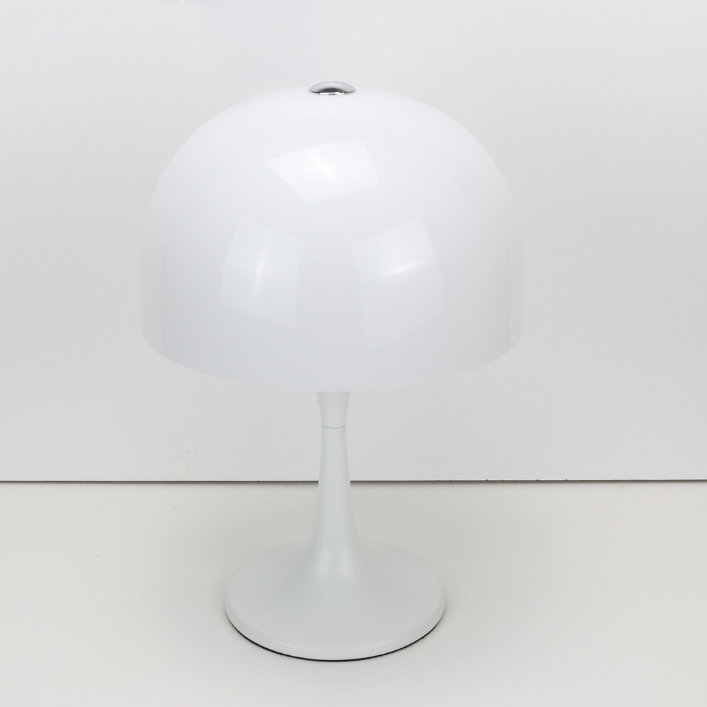 Lámpara de Mesa Moderna con 3 Luces, Pantalla de Vidrio Blanco y Base Metálica, Ideal para Dormitorio, Sala y Oficina "MEDUSA" G9*3