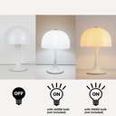 Lámpara de Mesa Moderna con 3 Luces, Pantalla de Vidrio Blanco y Base Metálica, Ideal para Dormitorio, Sala y Oficina "MEDUSA" G9*3
