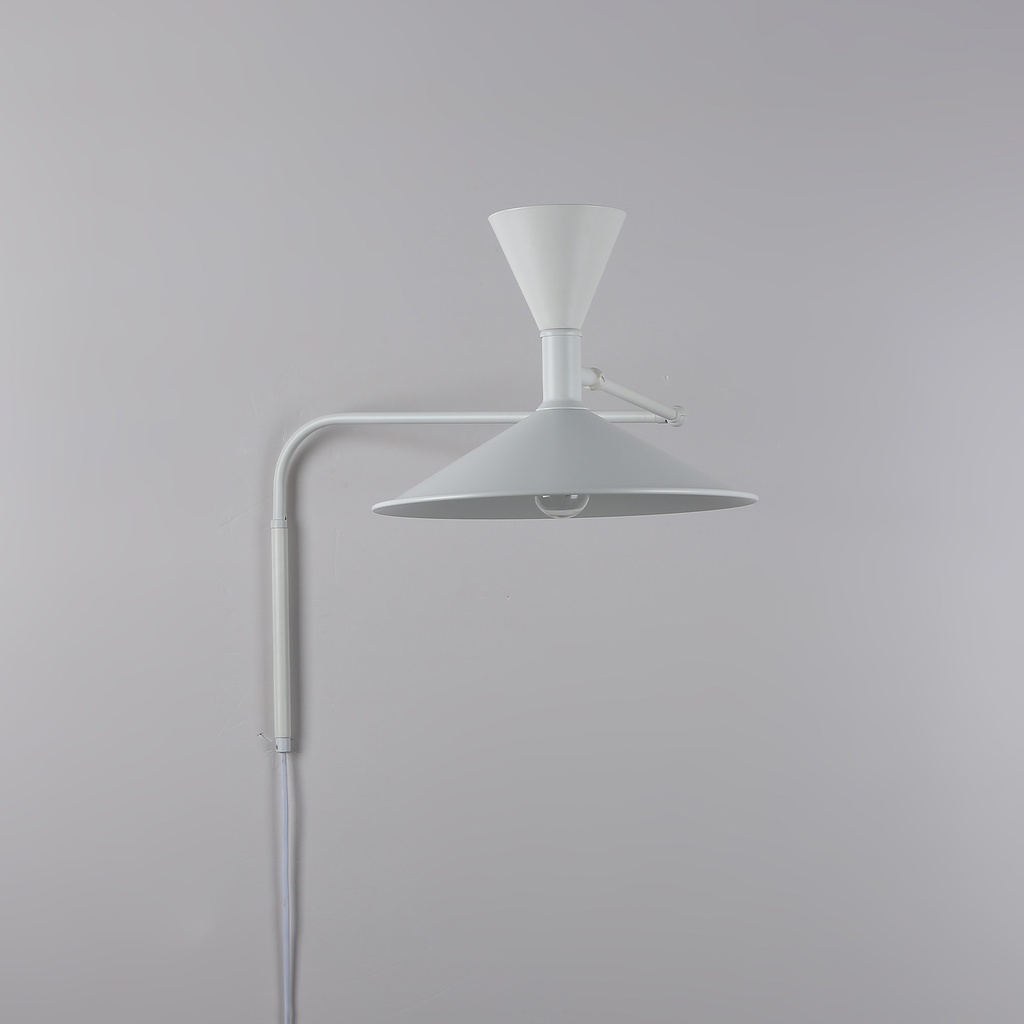 Aplique de pared Dormitorio interior Sala de estar Decoración del hogar Lámpara de pared con brazo oscilante Enchufe con interruptor Apliques Mesita de noche Iluminación montada industrial "GAMA"