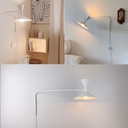 Aplique de pared Dormitorio interior Sala de estar Decoración del hogar Lámpara de pared con brazo oscilante Enchufe con interruptor Apliques Mesita de noche Iluminación montada industrial "GAMA"