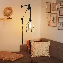 Lámpara colgante pared Industrial/Vintage Jaula con enchufe