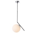 Lámpara Colgante Bola Cristal "MOON"- E27  ø 18cm Diseño Minimalista, Cristal Opalino, Para Interiores Clásicos, Retro O Contemporáneos