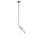 Lámpara Colgante Bola Cristal "MOON"- E27  ø 18cm Diseño Minimalista, Cristal Opalino, Para Interiores Clásicos, Retro O Contemporáneos