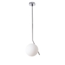 Lámpara Colgante Bola Cristal "MOON"- E27  ø 18cm Diseño Minimalista, Cristal Opalino, Para Interiores Clásicos, Retro O Contemporáneos