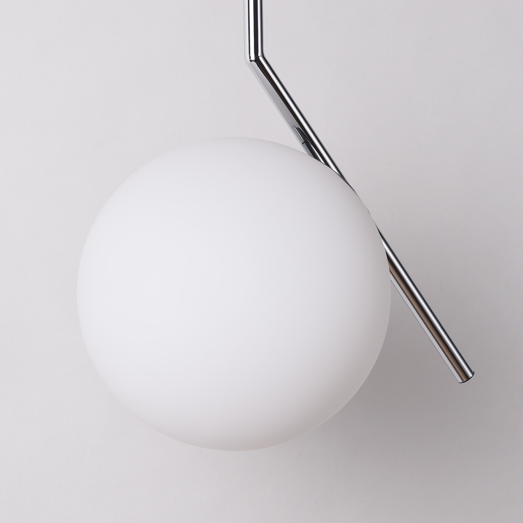 Lámpara Colgante Bola Cristal "MOON"- E27  ø 18cm Diseño Minimalista, Cristal Opalino, Para Interiores Clásicos, Retro O Contemporáneos
