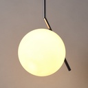 Lámpara Colgante Bola Cristal "MOON"- E27  ø 18cm Diseño Minimalista, Cristal Opalino, Para Interiores Clásicos, Retro O Contemporáneos