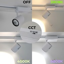 Foco Carril LED Aluminio Monofásico CCT 3000K-4000K-6000K 40W - Driver PHILIPS - 3600lm