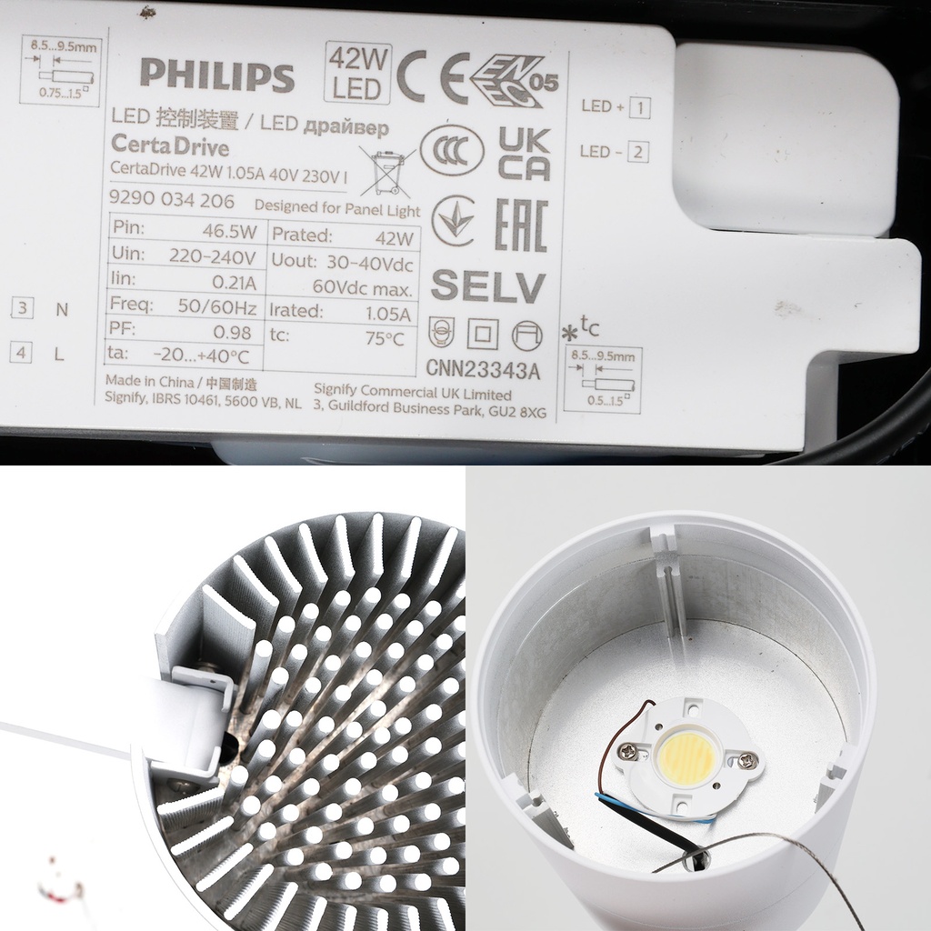 Foco Carril LED Aluminio Monofásico CCT 3000K-4000K-6000K 40W - Driver PHILIPS - 3600lm
