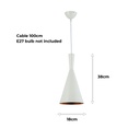 Lámpara Colgante de cúpla Retro Industrial de Techo con Pantalla de Aluminio, Altura Ajustable E27 "CONICA"