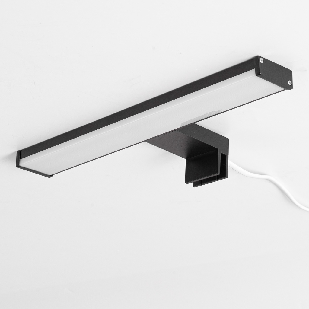 Aplique de pared LED para baño, espejo y mueble, diseño slim IP44, 8W, 30 cm, en aluminio con luz blanca neutra de 4000K