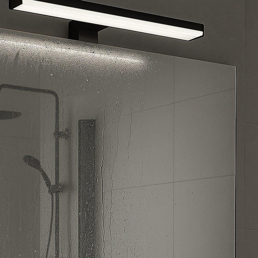 Aplique de pared LED para baño, espejo y mueble, diseño slim IP44, 8W, 30 cm, en aluminio con luz blanca neutra de 4000K