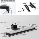 Aplique de pared LED para baño, espejo y mueble, diseño slim IP44, 8W, 30 cm, en aluminio con luz blanca neutra de 4000K