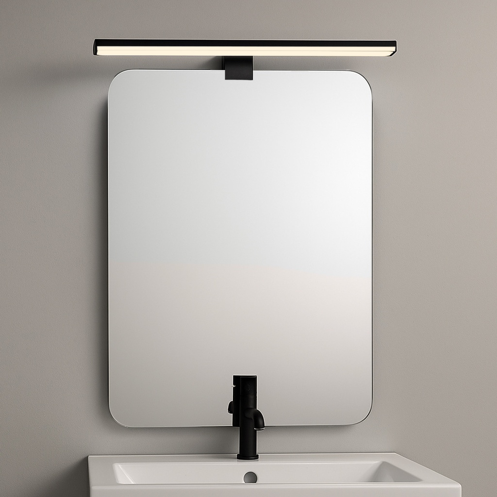 Aplique de pared LED para baño, espejo y mueble, diseño slim IP44, 12W, 50 cm, en aluminio con luz blanca neutra de 4000K