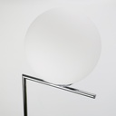 Lámpara de Pie Esférica "OLAYA" E27, Vidrio Blanco y Metal Dorado, Estilo Nórdico Moderno, ⌀22cm, para Sala y Dormitorio