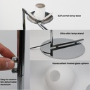 Lámpara de Pie Esférica "OLAYA" E27, Vidrio Blanco y Metal Dorado, Estilo Nórdico Moderno, ⌀22cm, para Sala y Dormitorio