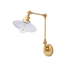 Aplique de pared dorado acabado de latón con brazo oscilante, vintage, orientable, para dormitorio, sala o estudio "Astral"-E27 
