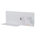 Aplique de pared para lectura con puerto USB - Iluminación ambiental 7W con foco lectura 3W 2700K "VIENA"(Izquierdo)