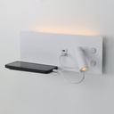Aplique de pared para lectura con puerto USB - Iluminación ambiental 7W con foco lectura 3W 2700K "VIENA"(Izquierdo)