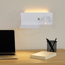 Aplique de pared para lectura con puerto USB - Iluminación ambiental 7W con foco lectura 3W 2700K "VIENA"(Izquierdo)