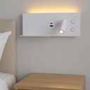 Aplique de pared para lectura con puerto USB - Iluminación ambiental 7W con foco lectura 3W 2700K "VIENA"(Izquierdo)