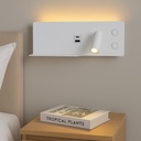Aplique de pared para lectura con puerto USB - Iluminación ambiental 7W con foco lectura 3W 2700K "VIENA"(Izquierdo)