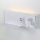 Aplique de pared para lectura con puerto USB - Iluminación ambiental 7W con foco lectura 3W 2700K "VIENA"(Izquierdo)