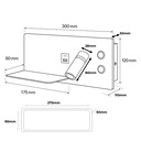 Aplique de pared para lectura con puerto USB - Iluminación ambiental 7W con foco lectura 3W 2700K "VIENA"(Izquierdo)
