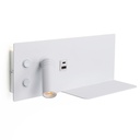 Aplique de pared para lectura con puerto USB - Iluminación ambiental 7W con foco lectura 3W 2700K "VIENA"(Derecho)