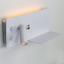 Aplique de pared para lectura con puerto USB - Iluminación ambiental 7W con foco lectura 3W 2700K "VIENA"(Derecho)