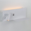 Aplique de pared para lectura con puerto USB - Iluminación ambiental 7W con foco lectura 3W 2700K "VIENA"(Derecho)