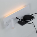 Aplique de pared para lectura con puerto USB - Iluminación ambiental 7W con foco lectura 3W 2700K "VIENA"(Derecho)