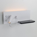 Aplique de pared para lectura con puerto USB - Iluminación ambiental 7W con foco lectura 3W 2700K "VIENA"(Derecho)