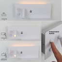 Aplique de pared para lectura con puerto USB - Iluminación ambiental 7W con foco lectura 3W 2700K "VIENA"(Derecho)