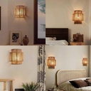 Aplique de Pared Moderno de Cuerda de Yute: Luces Tejidas a Mano para Dormitorio y Sala de Estar, Estilo Rústico Bohemio "DALIA"-E27