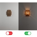 Aplique de Pared Moderno de Cuerda de Yute: Luces Tejidas a Mano para Dormitorio y Sala de Estar, Estilo Rústico Bohemio "DALIA"-E27