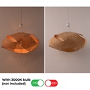 Lámpara Colgante de Mimbre "ABEJA" – Diseño Geométrico Tejido a Mano, Estilo Natural Boho, Casquillo E27 para Salón o Comedor 60cm