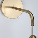 Lámpara de pared colgante nórdica minimalista latón dorado con bola de crsital "ATENAS" E27, Ø18 cm