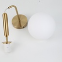 Lámpara de pared colgante nórdica minimalista latón dorado con bola de crsital "ATENAS" E27, Ø18 cm