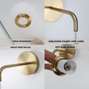 Lámpara de pared colgante nórdica minimalista latón dorado con bola de crsital "ATENAS" E27, Ø18 cm