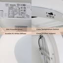 Plafón LED 36W Circular Metal Ø40 cm 3000K-4000K-6000K Seleccionable Philips Driver 4500lm CRI 85 No Parpadeo