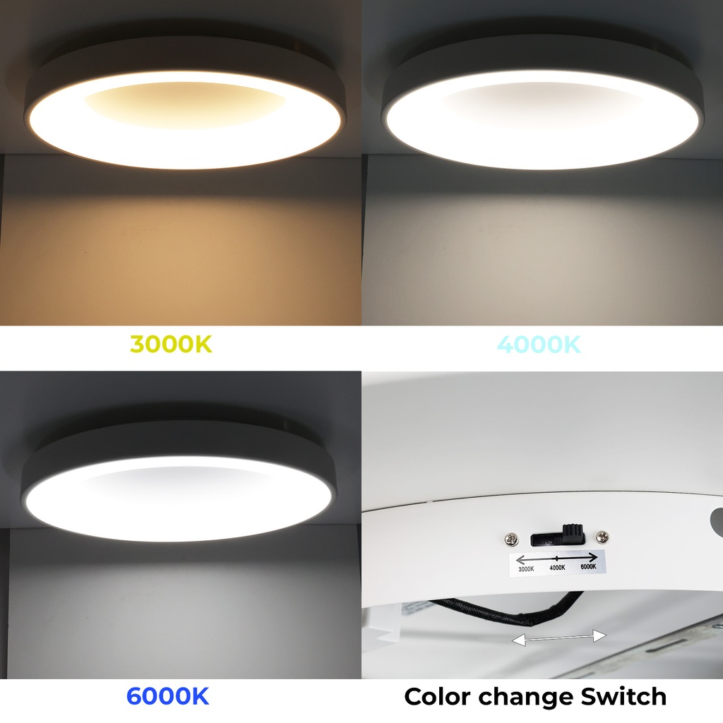 Plafón LED de Diseño 40W Circular Metal Ø50 cm 3000K-4000K-6000K Seleccionable Philips Driver 5000lm CRI 85 No Parpadeo 