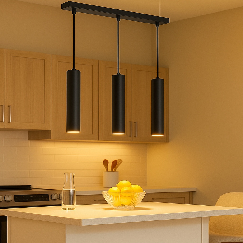 Lámpara colgante triple tubos estilo minimalista "VARILLA" - GU10 30cm